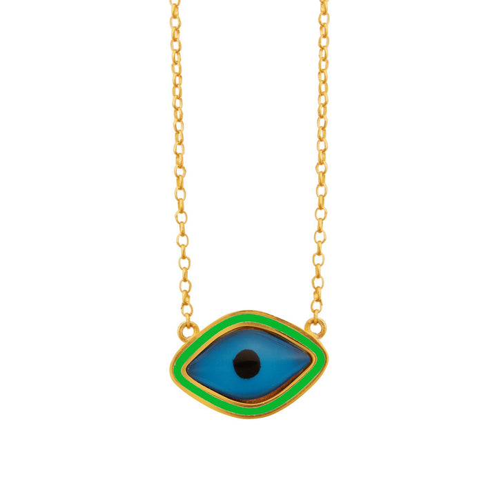 Green Oval Eye Necklace