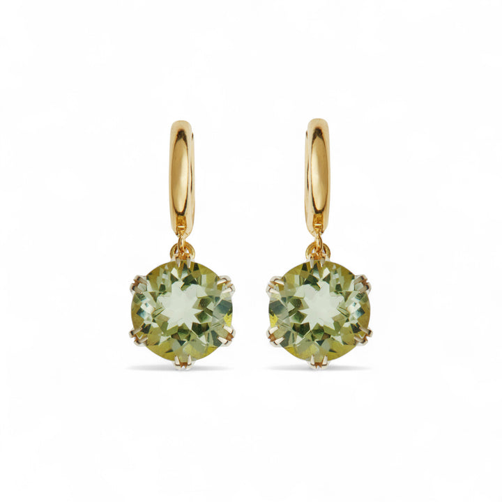 Crown Midi Hoops Green Amethyst