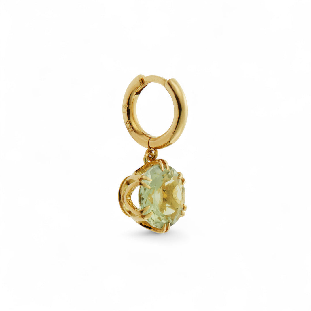 Crown Midi Hoops Green Amethyst