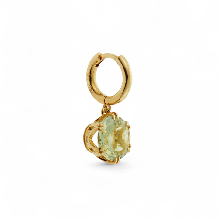 Crown Midi Hoops Green Amethyst