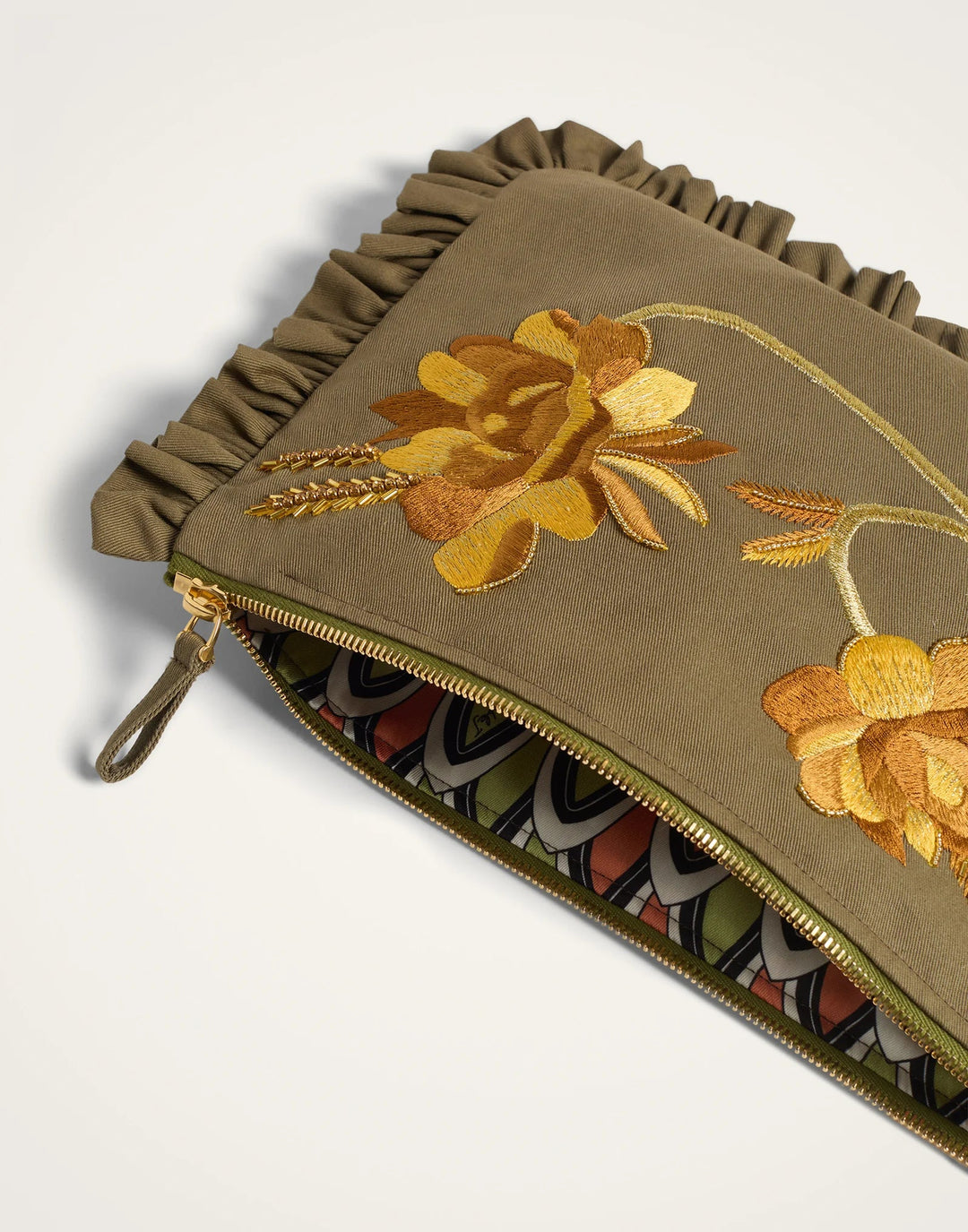 Hand Pochette Solid Khaki Green - La Double J Accessories - Ileana Makri