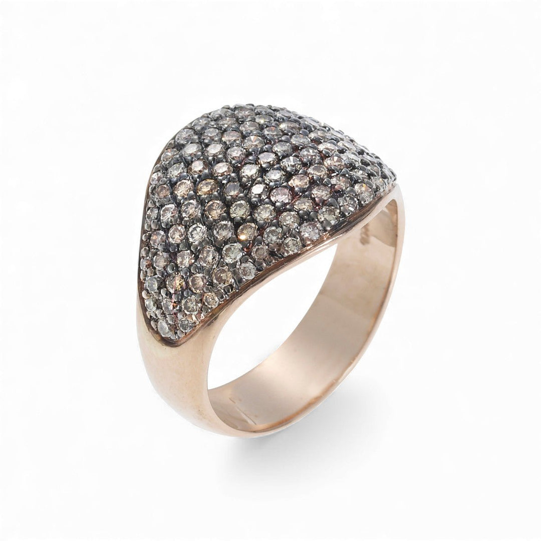 Havana Ring Rose Gold & Champagne Diamonds - Classic - Ileana Makri