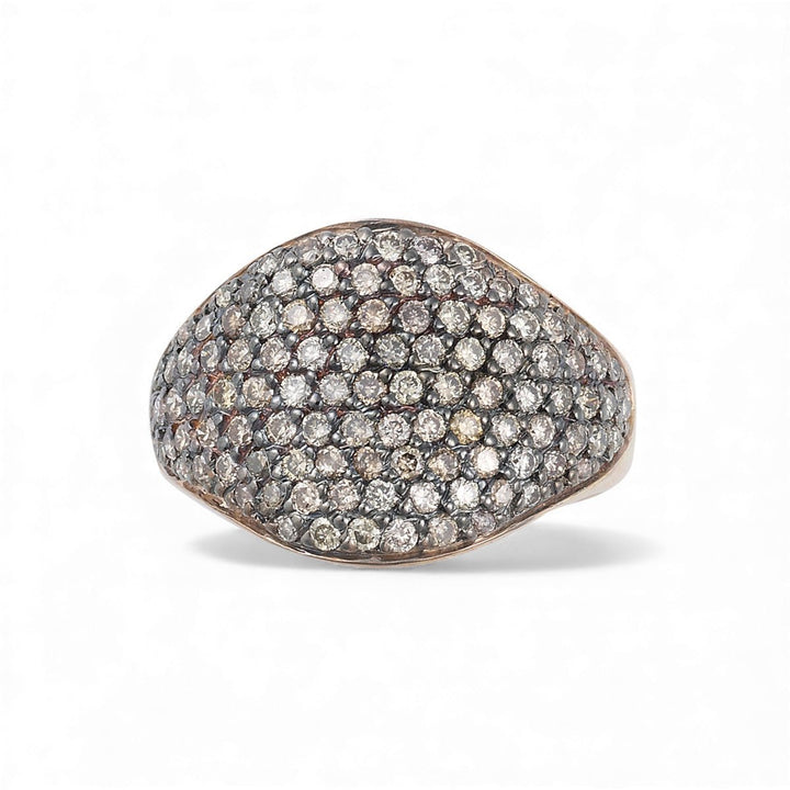 Havana Ring Rose Gold & Champagne Diamonds - Classic - Ileana Makri