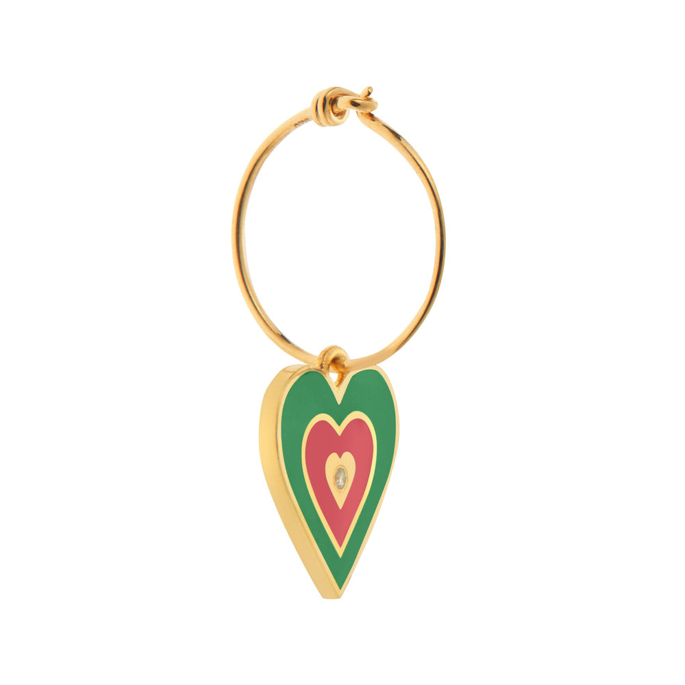 Heart Beat Hoops Green - Eye M Hearts - Ileana Makri