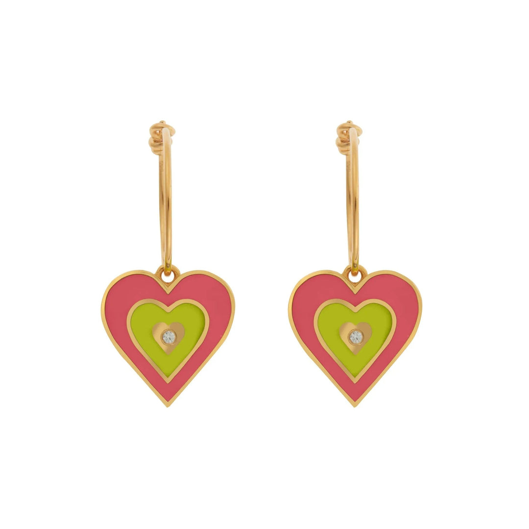Heart Beat Hoops Pink - Eye M Hearts - Ileana Makri