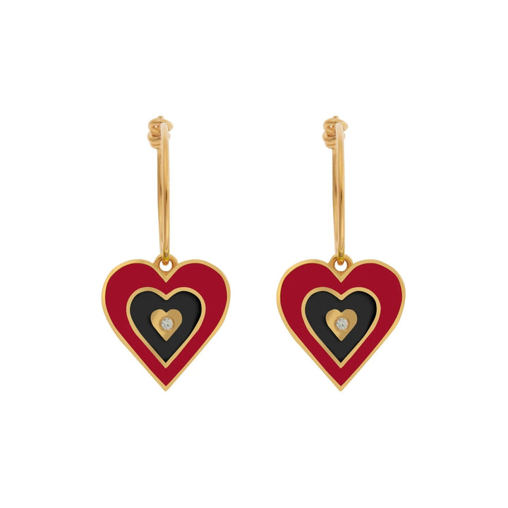 Heart Beat Hoops Red - Eye M Hearts - Ileana Makri