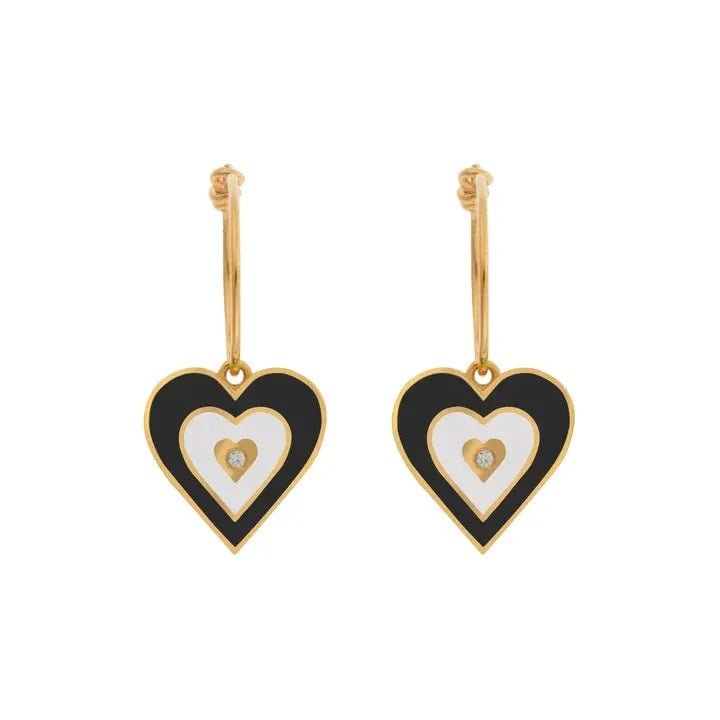 Heart Beat Hoops White - Eye M Hearts - Ileana Makri