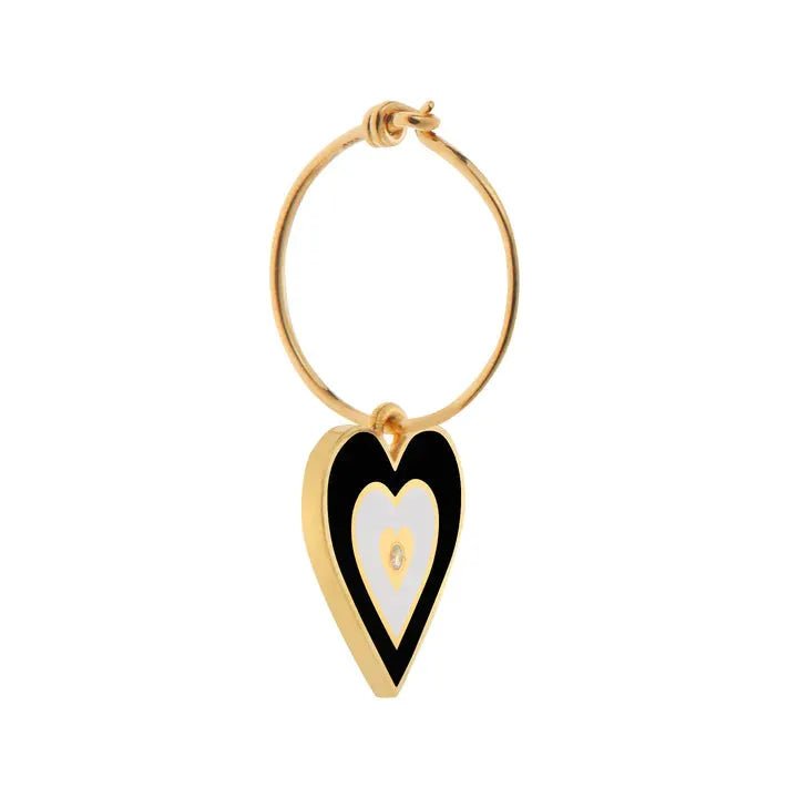 Heart Beat Hoops White - Eye M Hearts - Ileana Makri