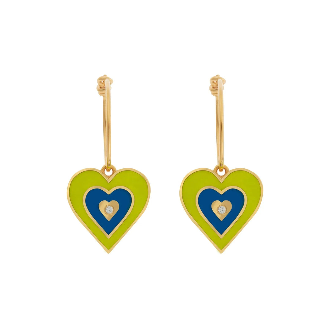 Heart Beat Hoops Yellow - Eye M Hearts - Ileana Makri