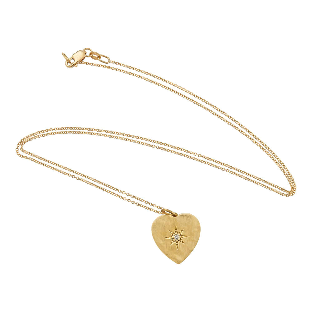 Heart with Diamond Star Pendant - SYMBOLS - Ileana Makri