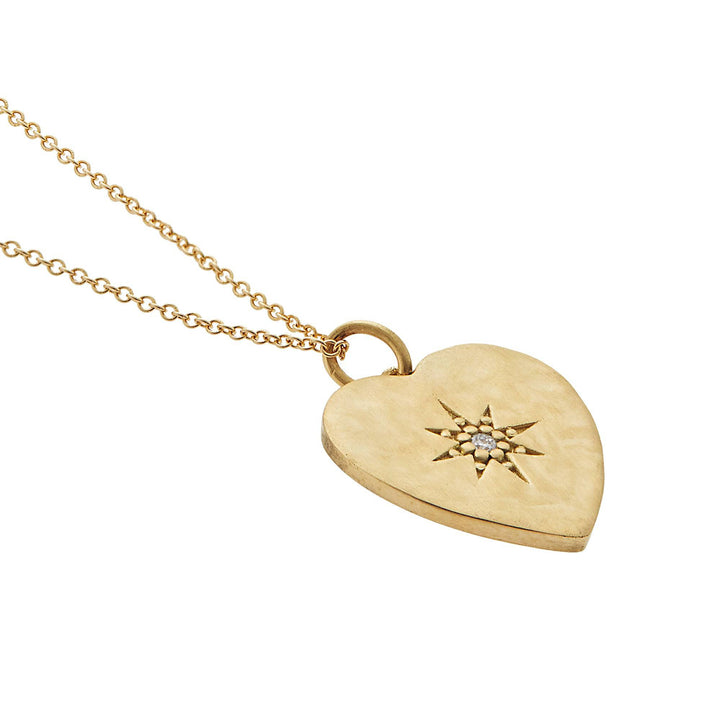 Heart with Diamond Star Pendant - SYMBOLS - Ileana Makri