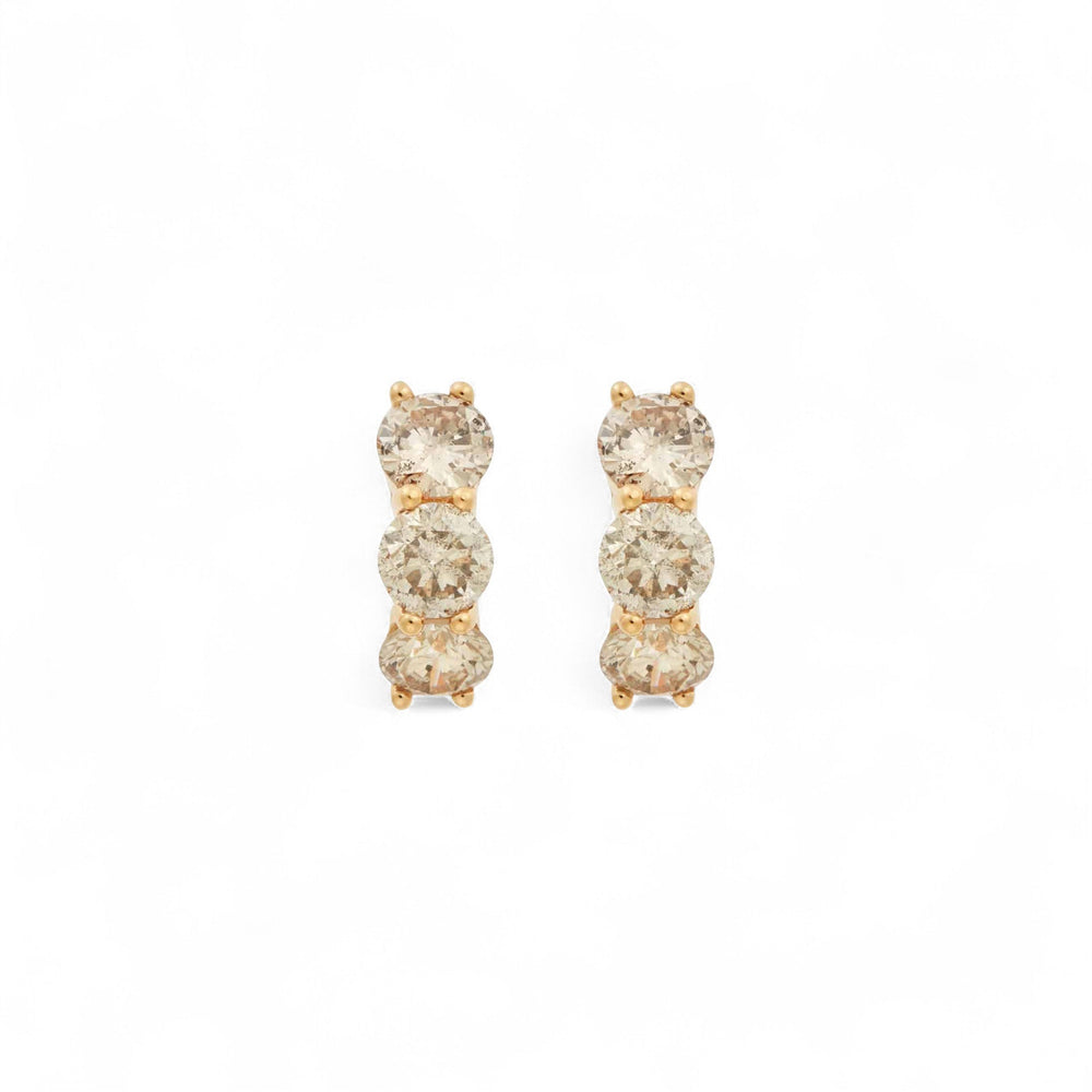 Huggie Hoops Champagne Diamonds - Cascade - Ileana Makri