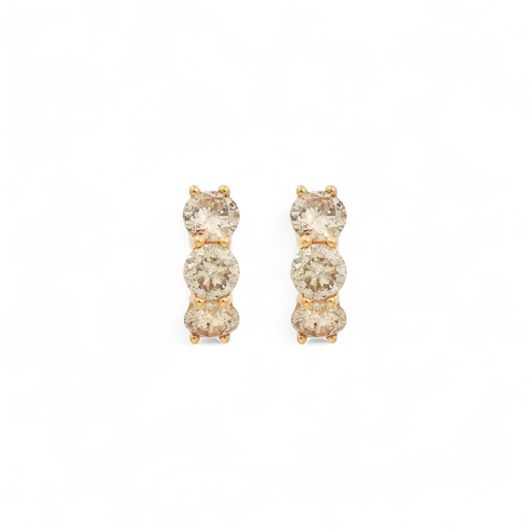 Huggie Hoops Champagne Diamonds - Cascade - Ileana Makri