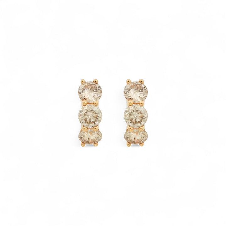 Huggie Hoops Champagne Diamonds - Cascade - Ileana Makri