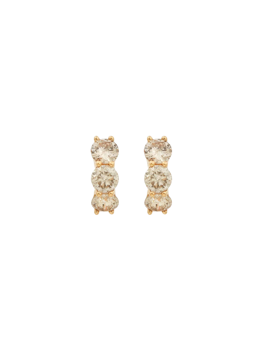Huggie Hoops Champagne Diamonds - Cascade - Ileana Makri