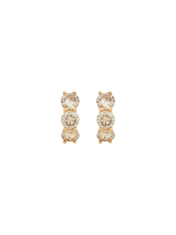 Huggie Hoops Champagne Diamonds - Cascade - Ileana Makri