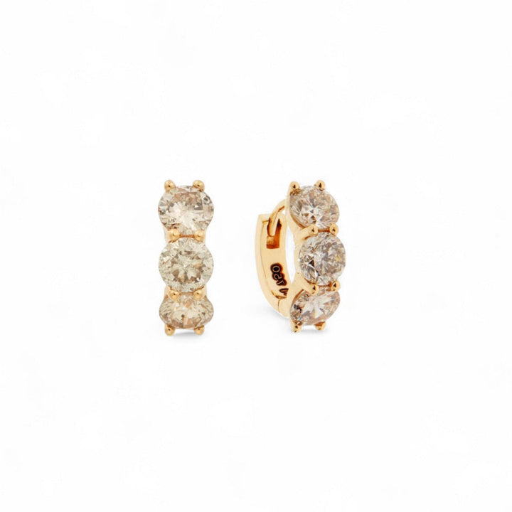 Huggie Hoops Champagne Diamonds - Cascade - Ileana Makri