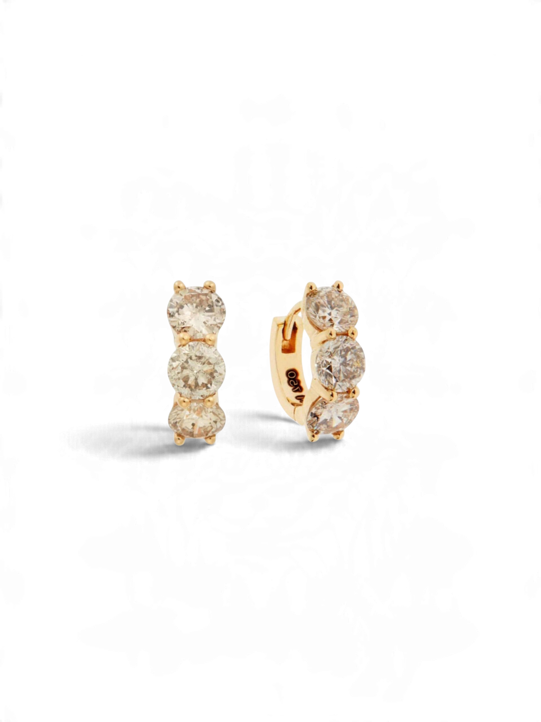 Huggie Hoops Champagne Diamonds - Cascade - Ileana Makri