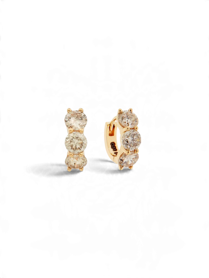 Huggie Hoops Champagne Diamonds - Cascade - Ileana Makri