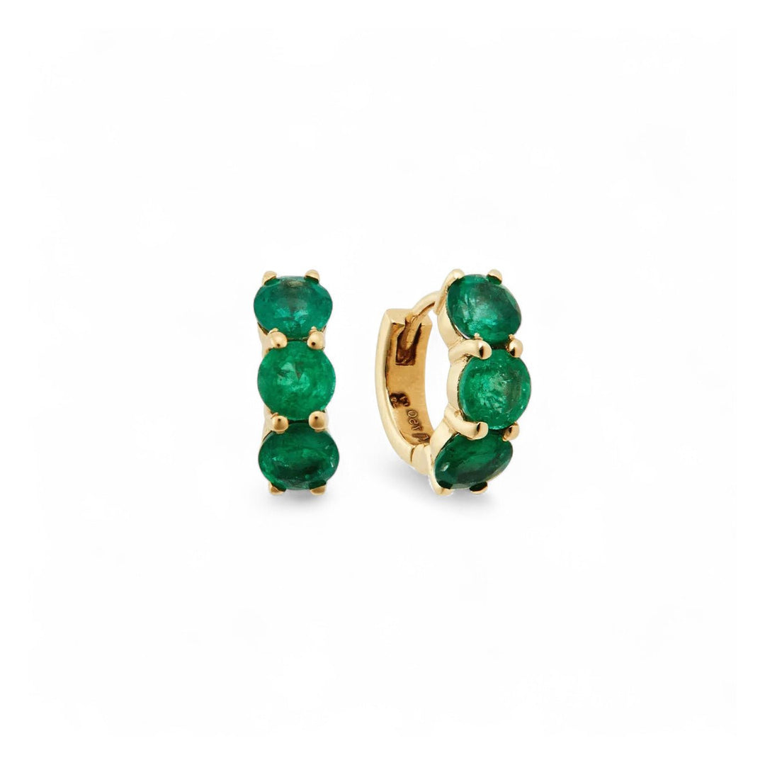 Huggie Hoops Emerald - Cascade - Ileana Makri