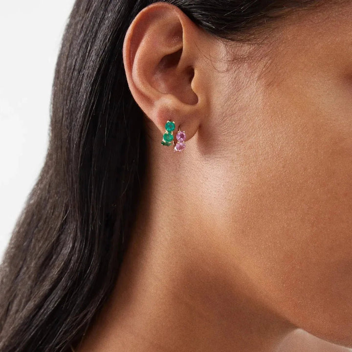 Huggie Hoops Emerald - Cascade - Ileana Makri