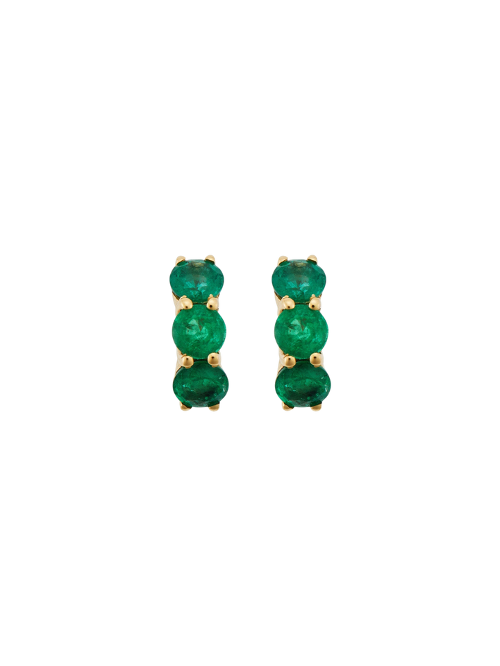 Huggie Hoops Emerald - Cascade - Ileana Makri