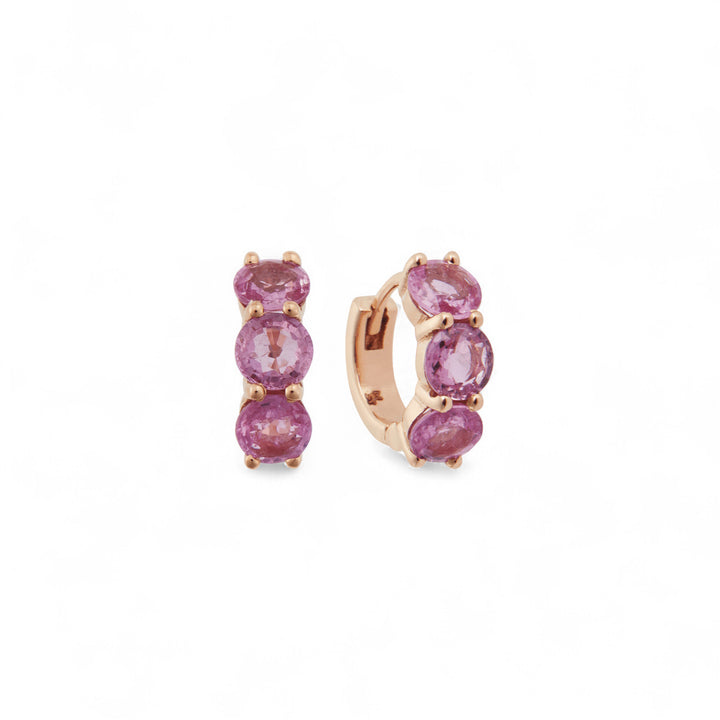 Huggie Hoops Pink Sapphire