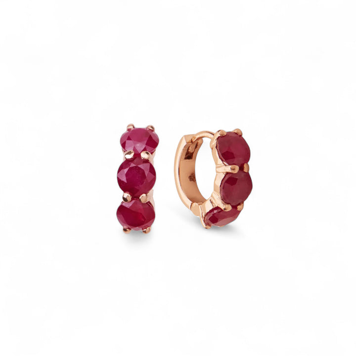 Huggie Hoops Ruby