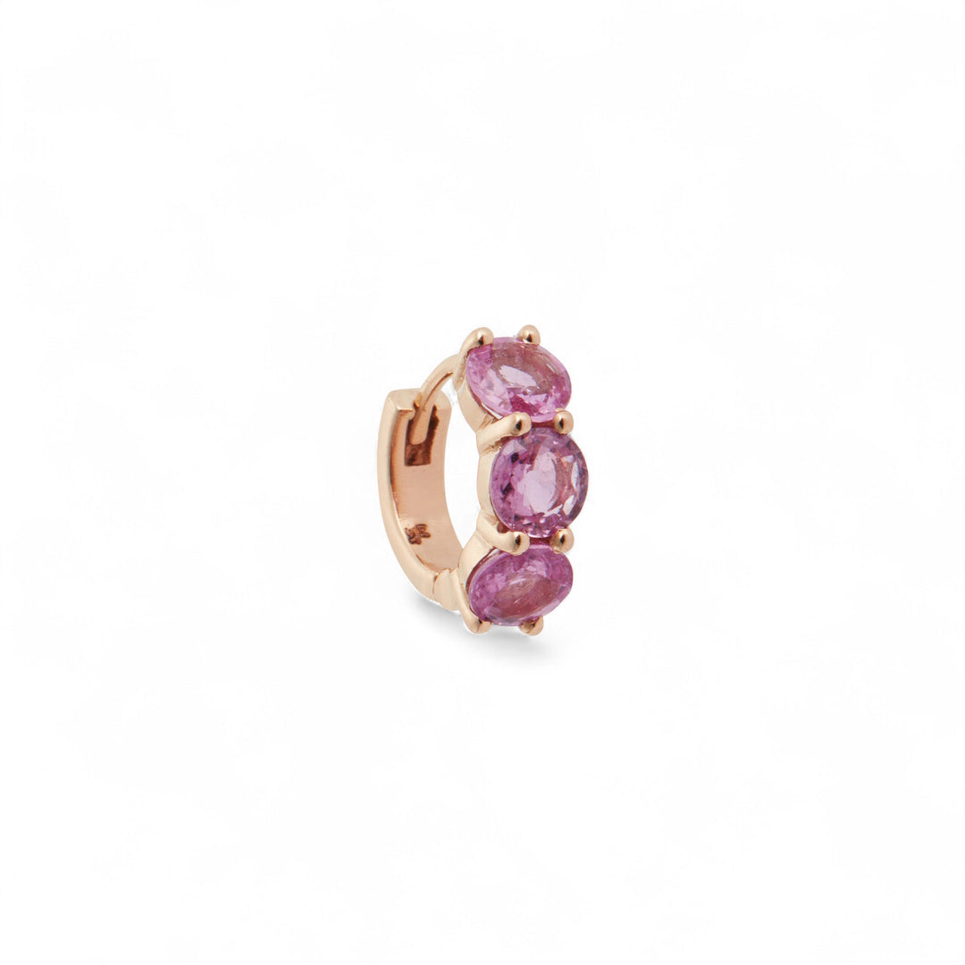 Huggie Hoops Pink Sapphire - Cascade - Ileana Makri