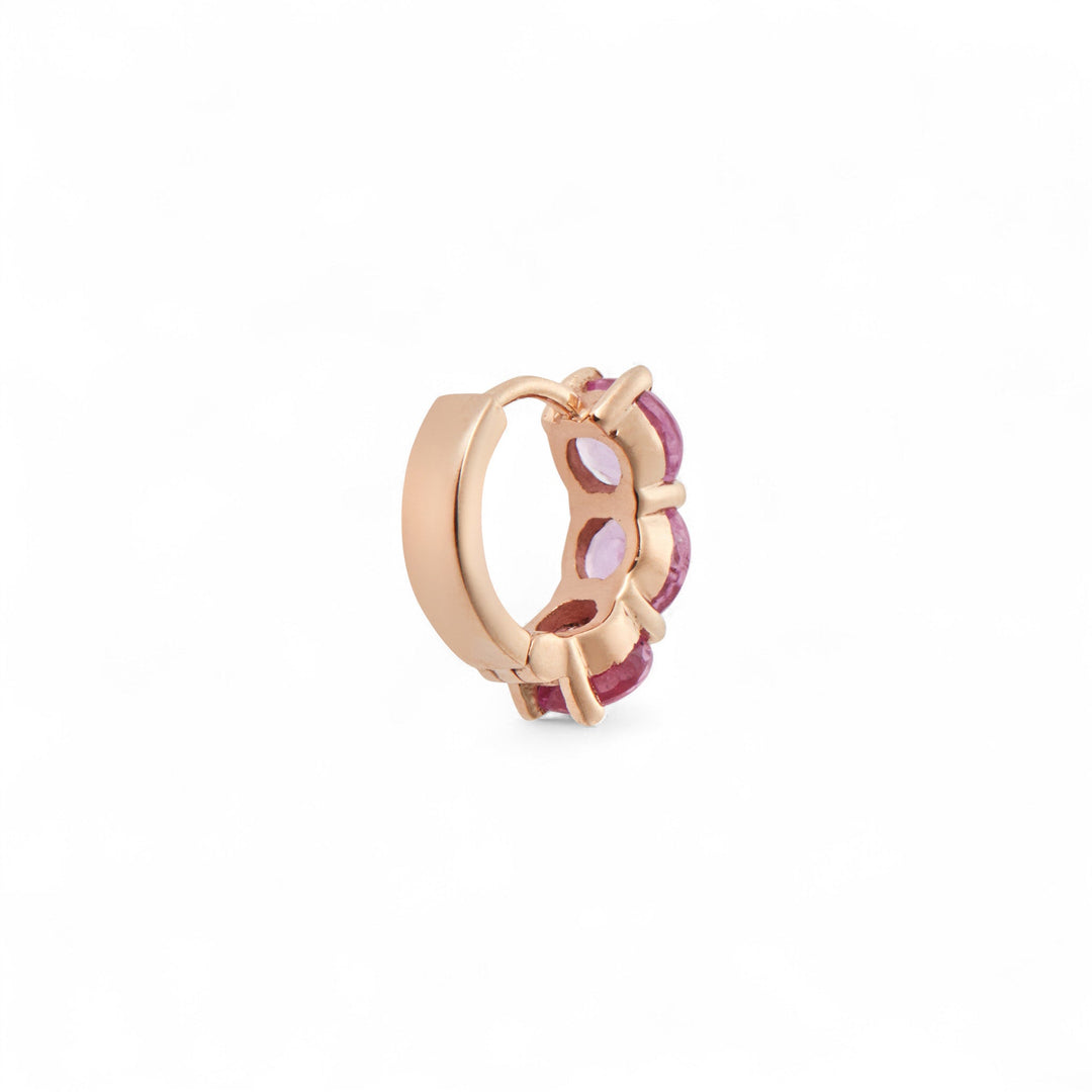 Huggie Hoops Pink Sapphire - Cascade - Ileana Makri