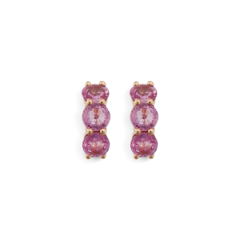 Huggie Hoops Pink Sapphire - Cascade - Ileana Makri
