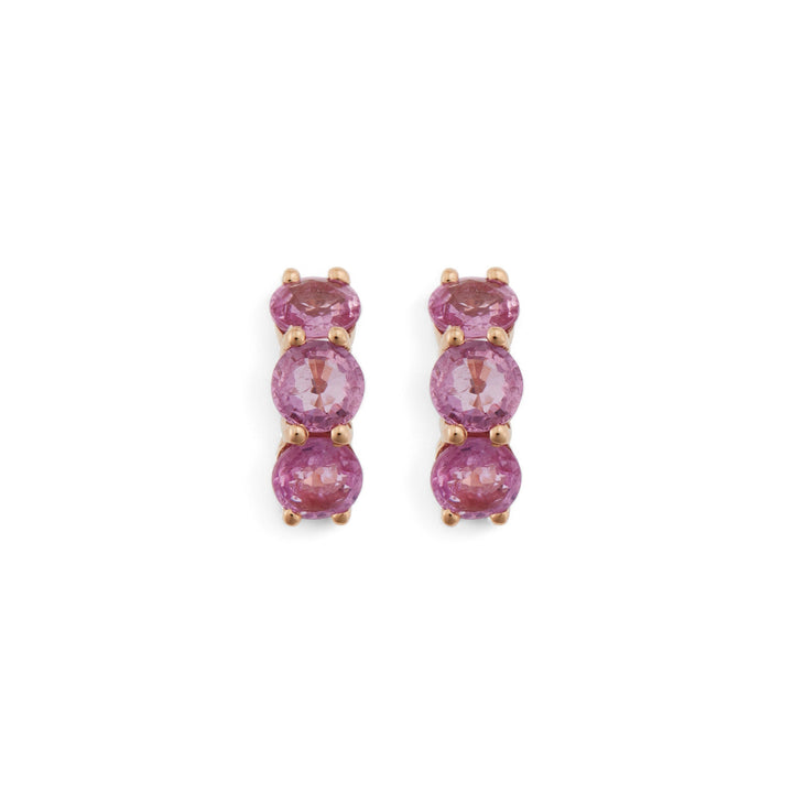 Huggie Hoops Pink Sapphire - Cascade - Ileana Makri