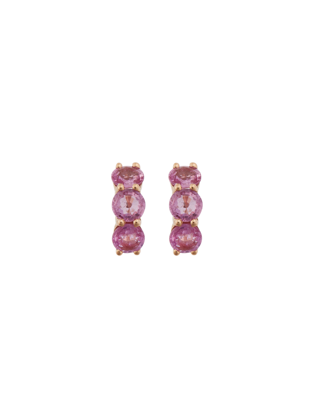 Huggie Hoops Pink Sapphire - Cascade - Ileana Makri