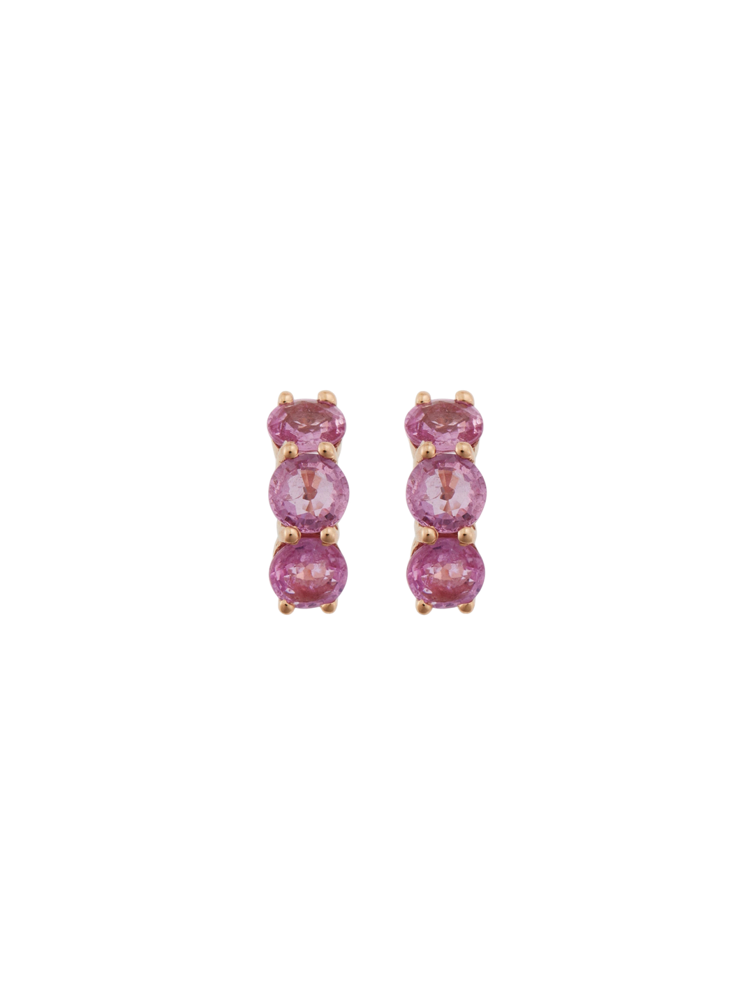 Huggie Hoops Pink Sapphire - Cascade - Ileana Makri