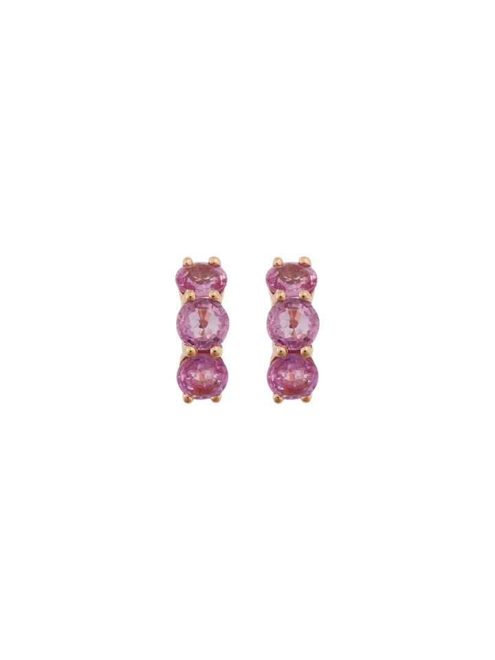 Huggie Hoops Pink Sapphire - Cascade - Ileana Makri