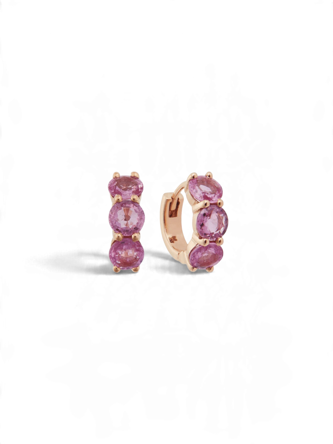 Huggie Hoops Pink Sapphire - Cascade - Ileana Makri