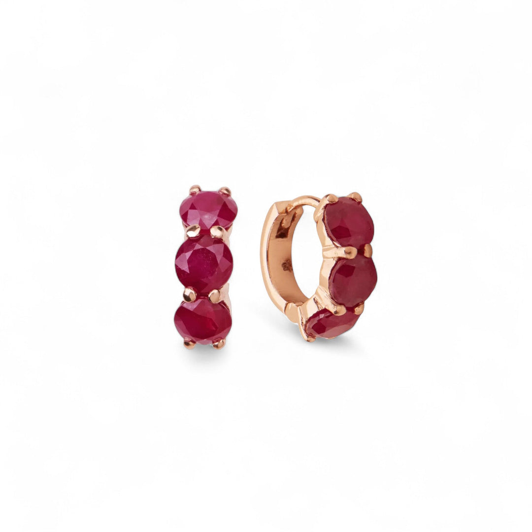 Huggie Hoops Ruby - Cascade - Ileana Makri