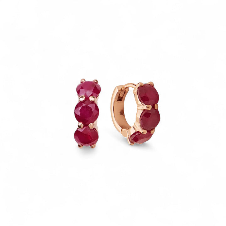Huggie Hoops Ruby - Cascade - Ileana Makri