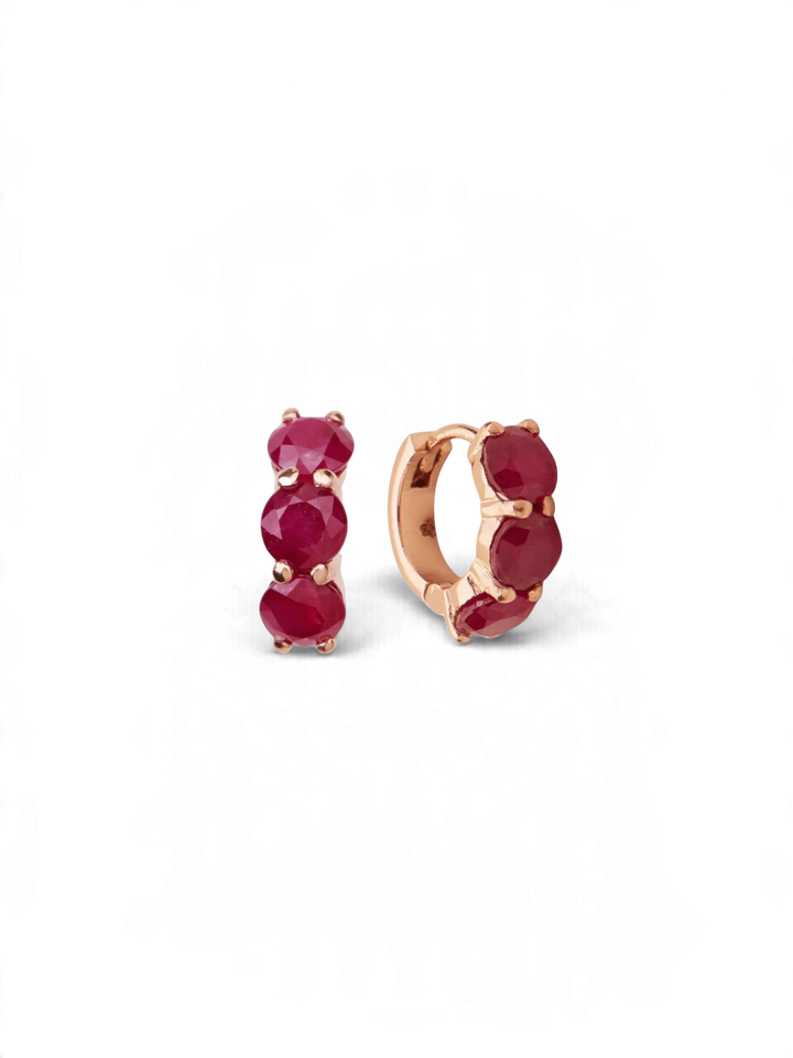 Huggie Hoops Ruby - Cascade - Ileana Makri