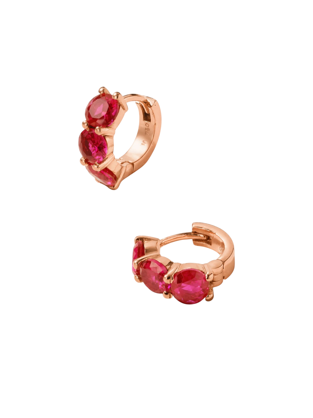 Huggie Hoops Ruby - Cascade - Ileana Makri