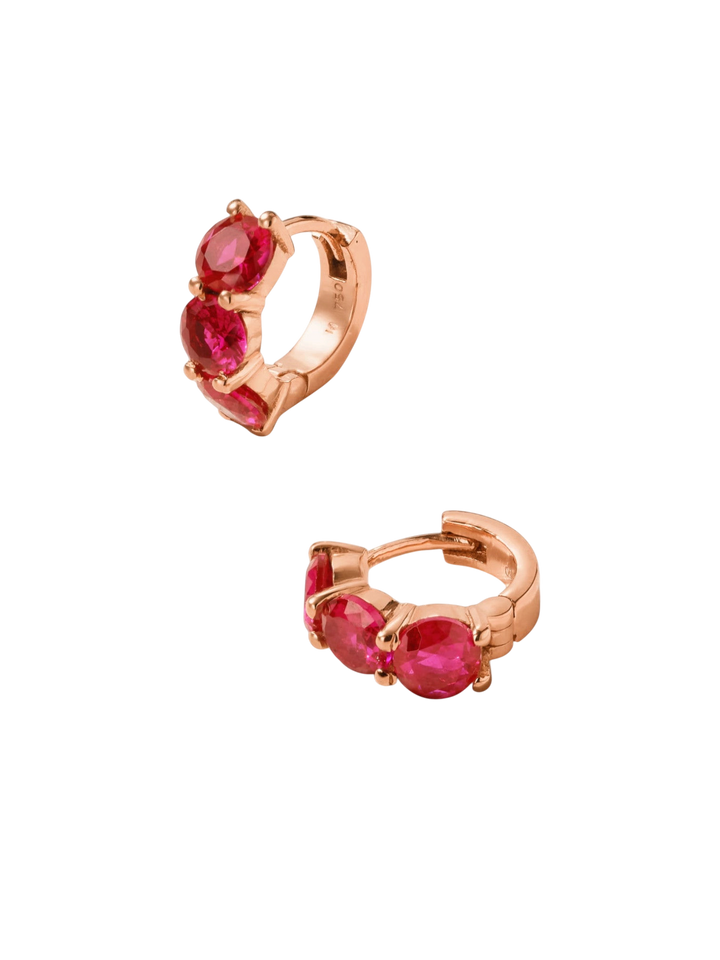 Huggie Hoops Ruby - Cascade - Ileana Makri