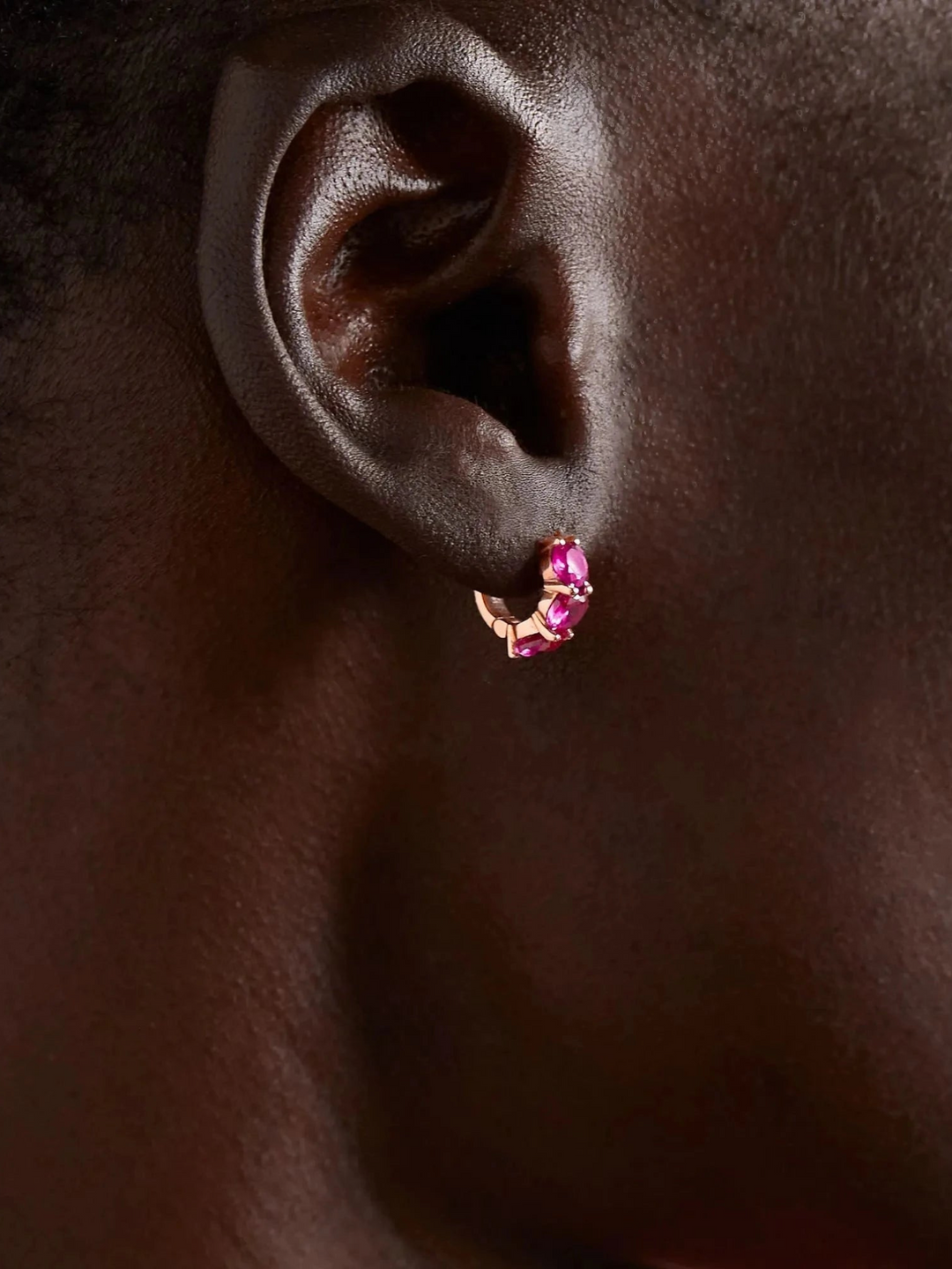 Huggie Hoops Ruby - Cascade - Ileana Makri