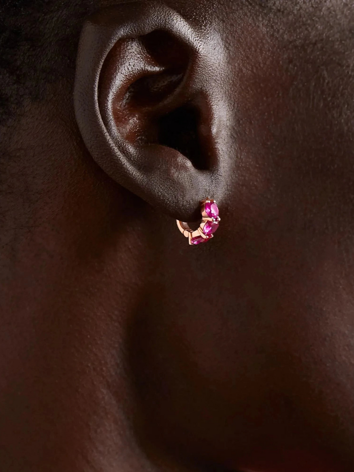 Huggie Hoops Ruby - Cascade - Ileana Makri