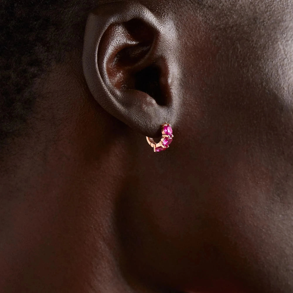 Huggie Hoops Ruby - Cascade - Ileana Makri