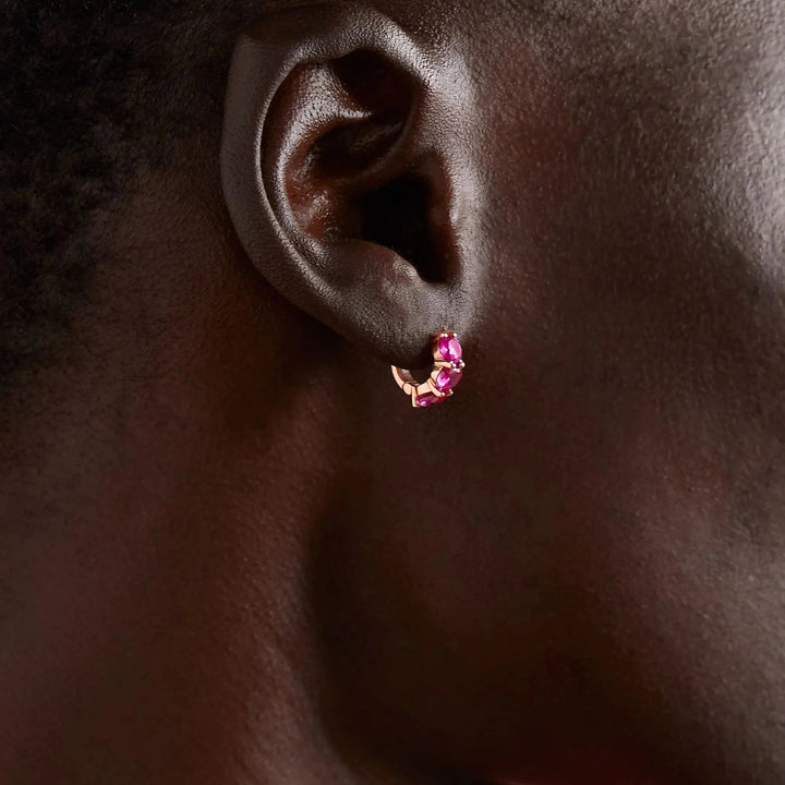 Huggie Hoops Ruby - Cascade - Ileana Makri