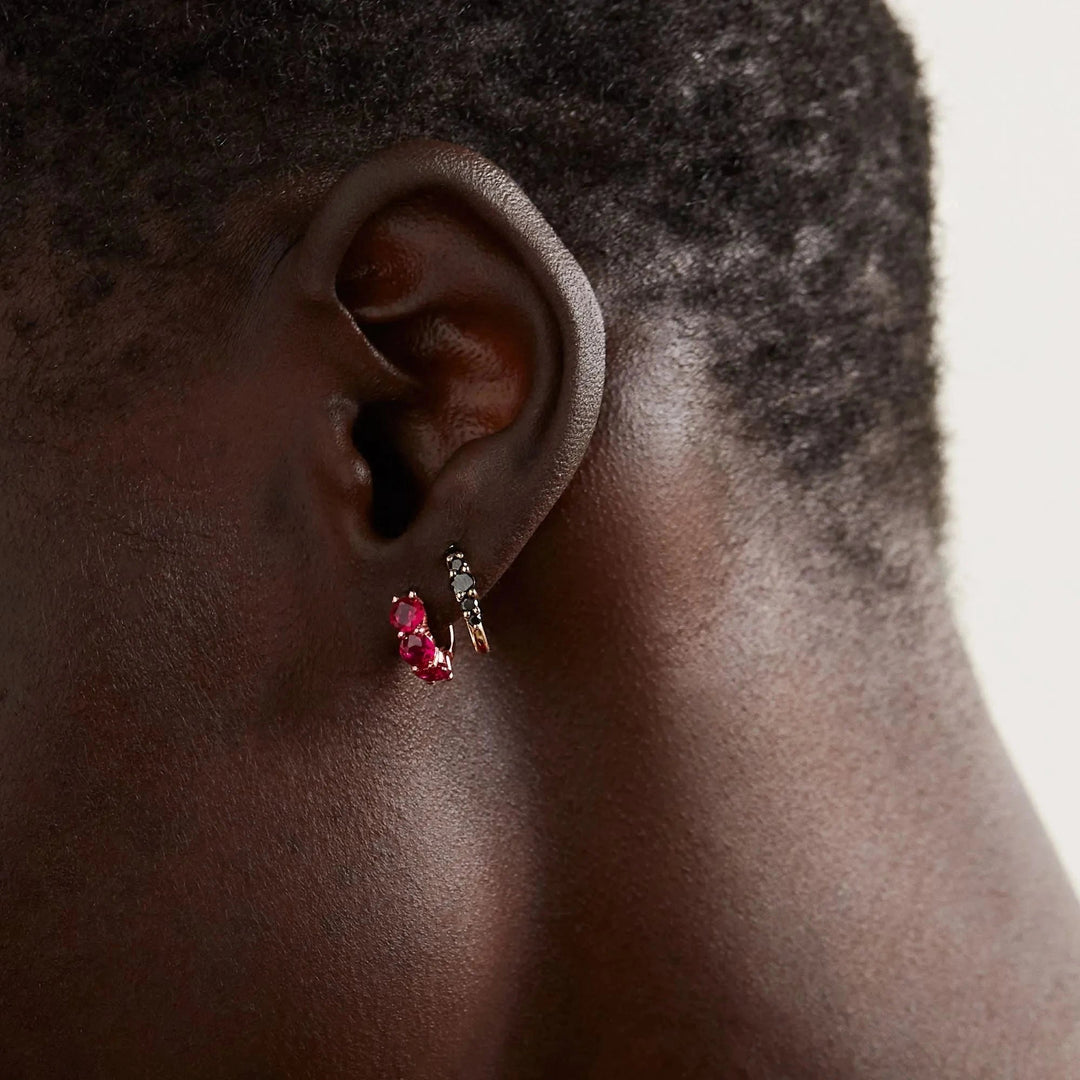 Huggie Hoops Ruby - Cascade - Ileana Makri
