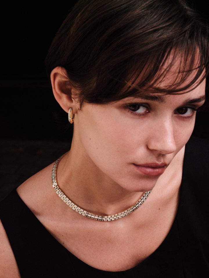 Inside Out Diamond Ripple Hoops - Rivulet - Ileana Makri