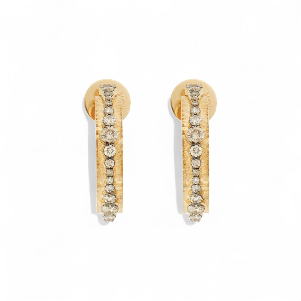 Inside Out Diamond Ripple Hoops - Rivulet - Ileana Makri