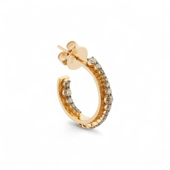 Inside Out Diamond Ripple Hoops - Rivulet - Ileana Makri