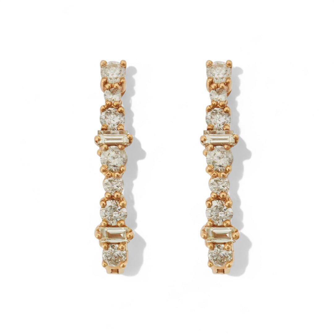 Large Oval Rivulet Champagne Diamond Hoops